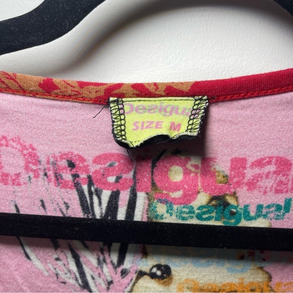 Desigual Women’s black Red Vintage long sleeve V neck A line Dress in size M - Picture 5 of 10